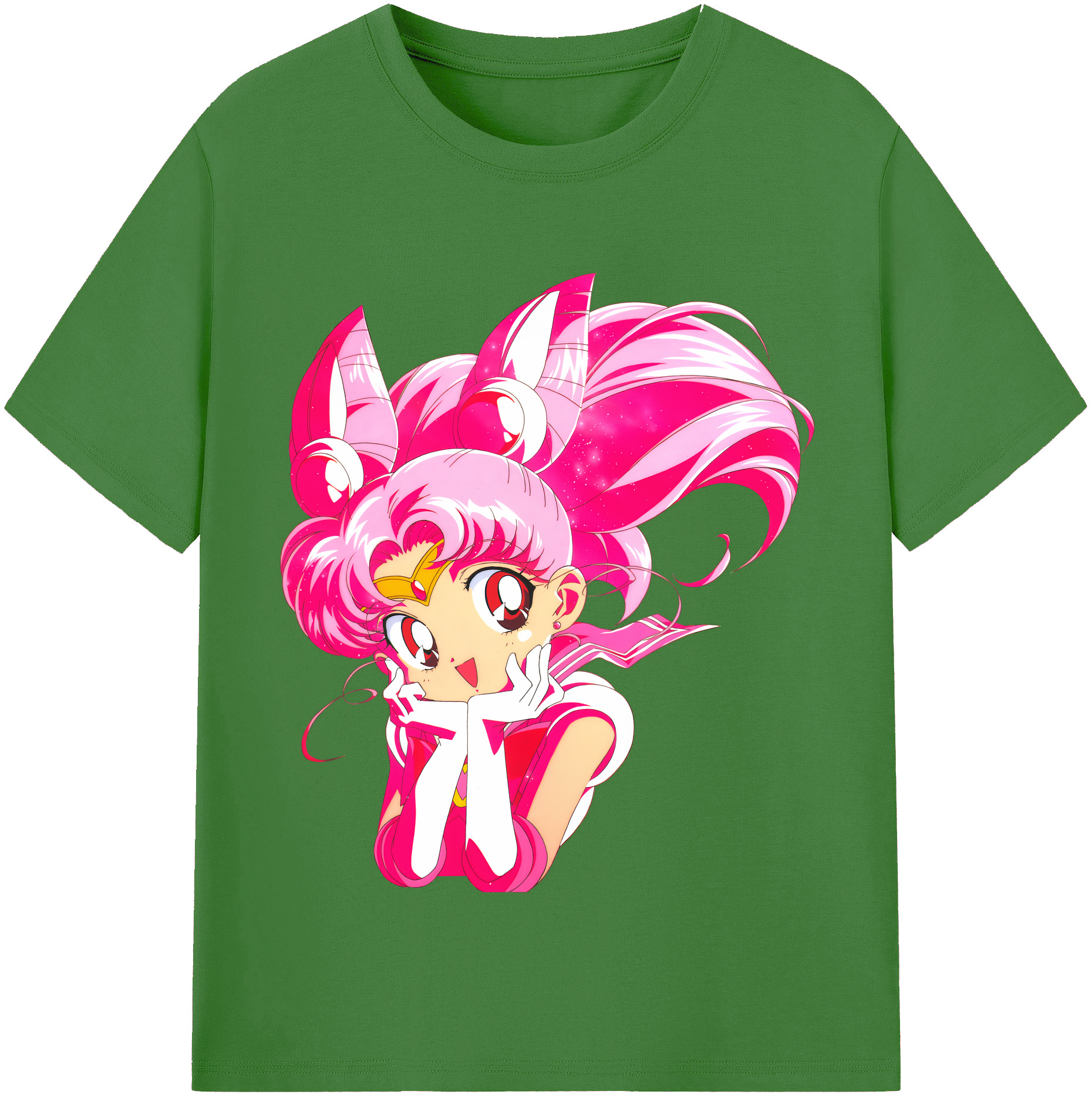 （画像用） 美少女戦士セーラームーン ちびうさ Sailor Moon Chibiusa Tsukino Usagi Small Lady Serenity レディースカジュアルプリントTシャツ（綿100％）